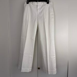 Ralph Lauren White Tailored Trousers Stretch Cotton Style 366055 2 EUC